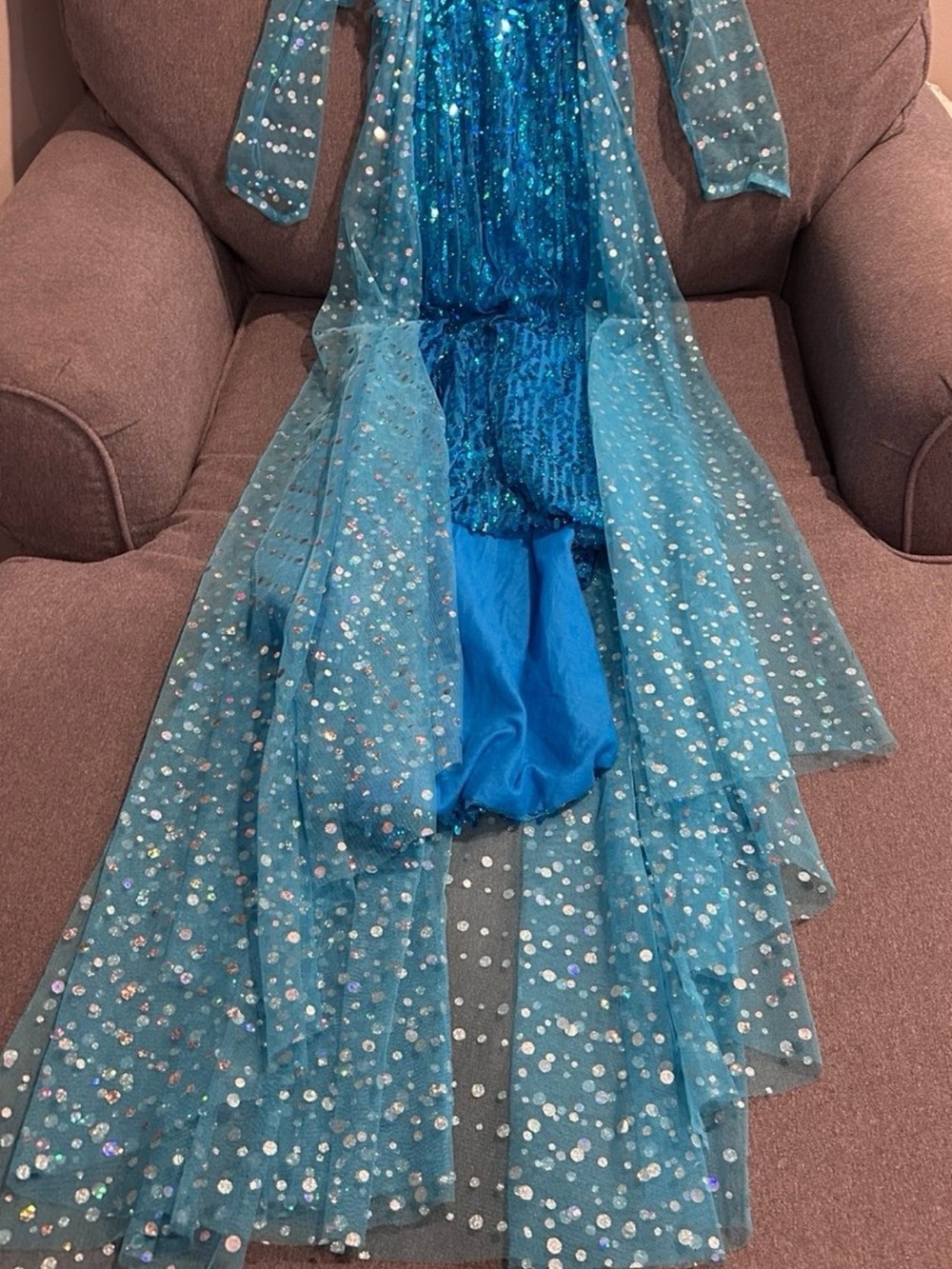 Sparkling Aqua Blue Girls' Theater Costume Dress